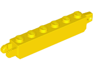 Hinge Brick 1 x 6 Locking with 1 Finger Vertical End and 2 Fingers Vertical End