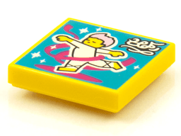 Tile 2 x 2 with BeatBit Album Cover - Ballet Dancer with Magenta Streamer Pattern