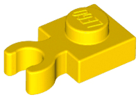 Plate, Modified 1 x 1 with Open O Clip Thick (Vertical Grip)