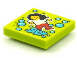 Tile 2 x 2 with BeatBit Album Cover - Dancing Girl and Medium Azure Bubbles Pattern