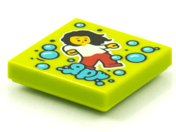 Tile 2 x 2 with BeatBit Album Cover - Dancing Girl and Medium Azure Bubbles Pattern