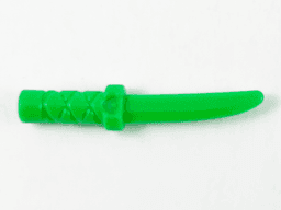Minifigure, Weapon Knife with Flat Hilt End and Curved Blade, Cross Hatched Grip