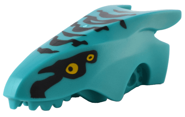 Dragon Head (Avatar Ikran) Jaw Upper with Black Stripes and Bright Light Orange Eyes Pattern