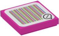 Tile 2 x 2 with Super Mario Scanner Code Toadette Speech Bubble with Ellipsis Pattern (Sticker) - Set 71368