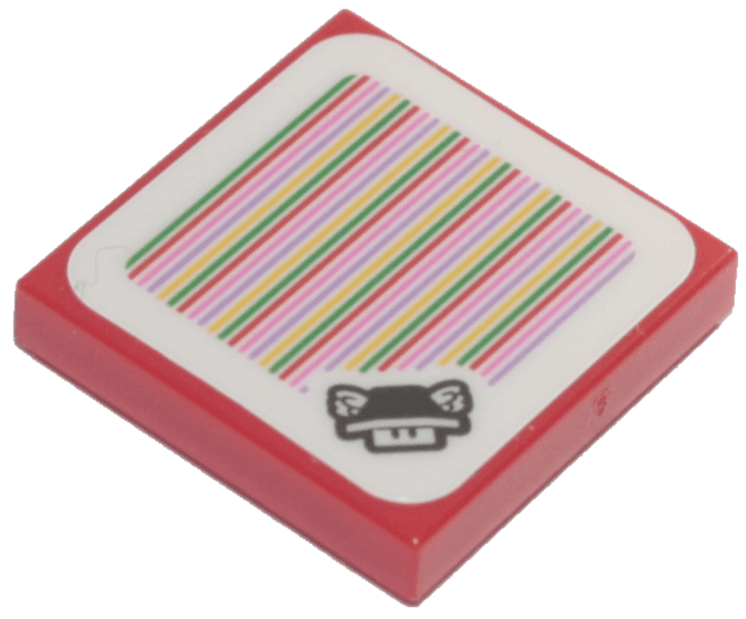 Tile 2 x 2 with Super Mario Scanner Code Para-Beetle Pattern (Sticker) - Set 71386