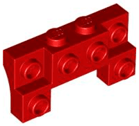 Brick, Modified 2 x 4 - 1 x 4 with 2 Recessed Studs and Thick Side Arches
