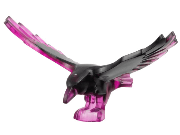 Bird, Raven with Spread Wings with Marbled Black Pattern
