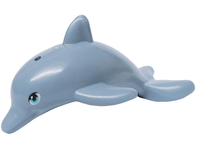 Dolphin, Mini Doll Style, Jumping with Bottom Axle Holder with Medium Azure Eyes Pattern