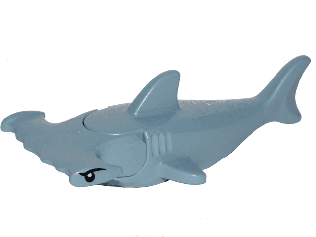 Shark, Hammerhead with Debossed Gills with Black Eyelids and Eyes with White Pupils Pattern