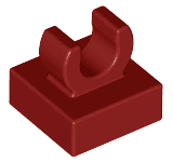 Tile, Modified 1 x 1 with Open O Clip