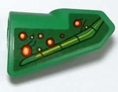 Technic, Panel Fairing # 8 Very Small Smooth Short, Side B with Red and Yellow Spots, Lime and Dark Green Scales and Skin Pattern (Sticker) - Set 42149