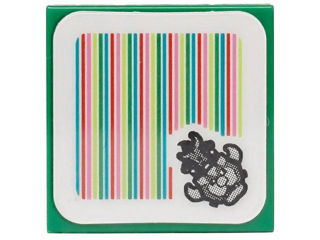 Tile 2 x 2 with Super Mario Scanner Code Castle Bowser Pattern (Sticker) - Set 72042