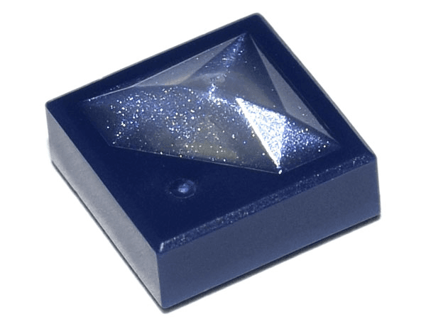 Tile, Modified 1 x 1 x 2/3 with Molded Satin Trans-Clear Diamond Pattern