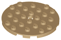 Plate, Round 6 x 6 with Hole