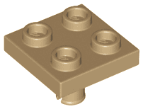 Plate, Modified 2 x 2 with Pin on Bottom