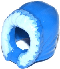 Minifigure, Headgear Hood Fur-lined, Short, Narrow Facial Opening with Bright Light Blue Fur Edge Pattern