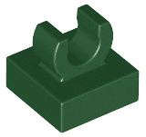 Tile, Modified 1 x 1 with Open O Clip