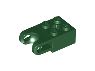 Technic, Brick Modified 2 x 2 with Ball Socket and Axle Hole - Straight Forks with Round Ends and Open Sides