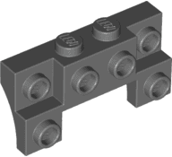 Brick, Modified 2 x 4 - 1 x 4 with 2 Recessed Studs and Thin Side Arches