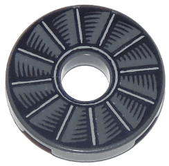 Tile, Round 2 x 2 with Hole with Rotor Blade Pattern