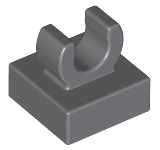 Tile, Modified 1 x 1 with Open O Clip