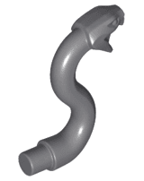 Snake Head with Open Mouth, Fangs and Curved Neck with Bar
