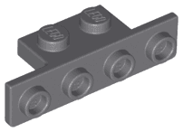Bracket 1 x 2 - 1 x 4 with Rounded Corners at the Bottom