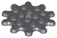 Plate, Round 4 x 4 Gear 10 Tooth