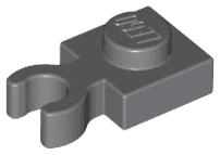 Plate, Modified 1 x 1 with Open O Clip Thick (Vertical Grip)