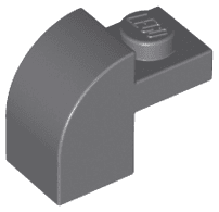 Slope, Curved 2 x 1 x 1 1/3 with Recessed Stud