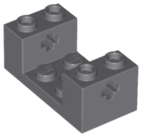 Technic, Brick 2 x 4 x 1 1/3 with Axle Holes and 2 x 2 Cutout