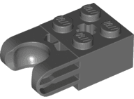 Technic, Brick Modified 2 x 2 with Ball Socket and Axle Hole - Straight Forks with Round Ends and Closed Sides