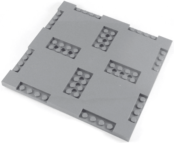 Brick, Modified 16 x 16 x 2/3 with 1 x 4 and 2 x 4 Indentations