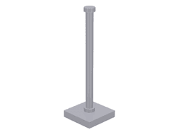 Support 2 x 2 x 5 Bar on Tile Base with Solid Stud and Stop Ring