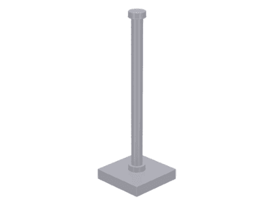 Support 2 x 2 x 5 Bar on Tile Base with Solid Stud and Stop Ring