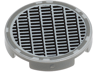 Tile, Round 2 x 2 with Fine Mesh Grille Manhole Cover Pattern