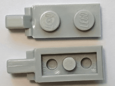 Hinge Plate 1 x 2 Locking with 1 Finger on End with Bottom Groove