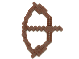 Minifigure, Weapon Bow, Pixelated with Arrow Drawn (Minecraft)