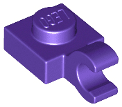 Plate, Modified 1 x 1 with Open O Clip (Horizontal Grip)