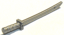 Minifigure, Weapon Sword, Shamshir / Katana (Square Guard) with Capped Pommel and Holes in Crossguard and Blade