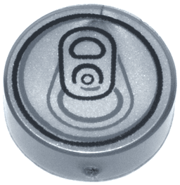 Tile, Round 1 x 1 with Soda Pop Can Top with Pull Tab Pattern